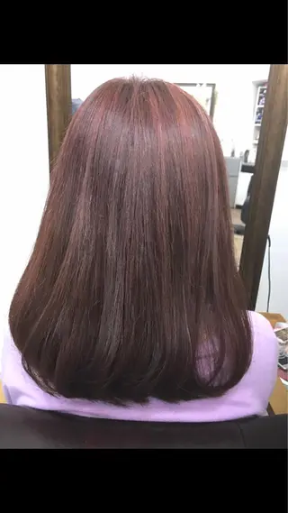 ミディアム カラー 白髪ぼかしハイライト バレイヤージュヤマトのヘアスタイル