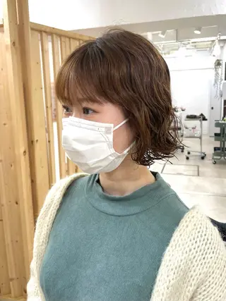 ミディアム カラー パーマ 銀座No.1髪質改善 縮毛矯正/本木のヘアスタイル