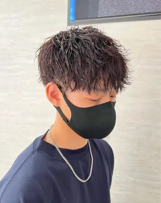 パーマ メンズ 前田 輝のヘアスタイル