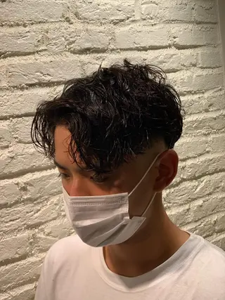 ショート パーマ メンズ 🎱メンズフェード 特化HYOGA🎱のヘアスタイル