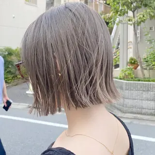 ミディアム カラー ボブ/ミニボブ 透明感カラーkadoのヘアスタイル