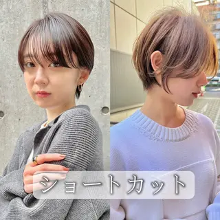 ショート カラー 縮毛矯正・似合わせ タナカ レイヤのヘアスタイル
