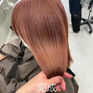 ミディアム カラー Lull1人美容室 バレイヤージュのヘアスタイル
