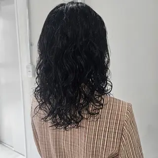 パーマ セミロング 艶髪縮毛矯正×透明感 カラー◎mikuのヘアスタイル