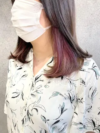 セミロング カラー YUKA🐻❄️ 🎀当日予約ok/のヘアスタイル
