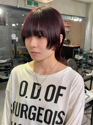 ショート カラー 中性ウルフカット ケアブリーチ/ケイトのヘアスタイル