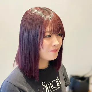 ミディアム カラー 顔周り/ガーリー /ヘアメ/あつはのヘアスタイル