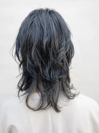 ミディアム パーマ 美髪/デザイン /　湯本　哲也のヘアスタイル