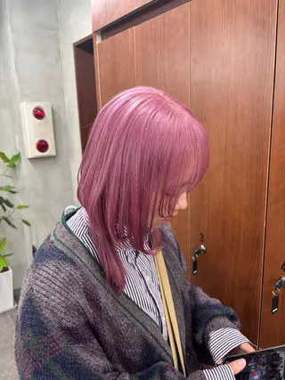 ミディアム カラー パーマ 似合わせカット/ ハイトーン/aoiのヘアスタイル