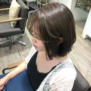ショート カラー パーマ ヘアアレンジ 顔周りカット・相談 レイヤーも◎しずくのヘアスタイル