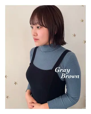 ミディアム カラー 市川 千夏のヘアスタイル