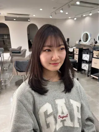 ミディアム 中村 帆花のヘアスタイル