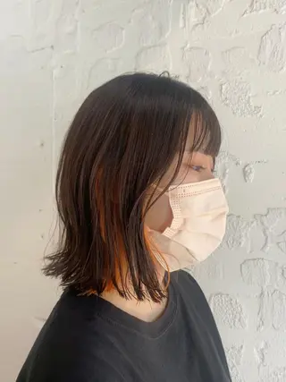 ミディアム カラー カトウ ユウカのヘアスタイル