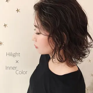 ミディアム カラー 市川 千夏のヘアスタイル