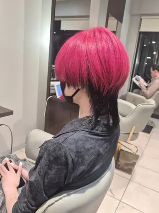 ショート カラー 雅/ダブルカラー/ 白髪ぼかしハイライトのヘアスタイル