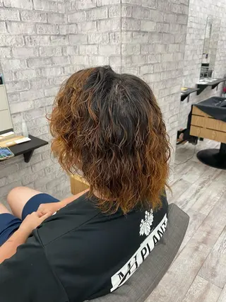 ミディアム カラー パーマ ヘアアレンジ メンズ キッズ ネイル マツエク・マツパ アイブロウ 🔥漢髪特化メンズ マネージャーYUKIのヘアスタイル