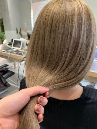 ロング オリーブ カラー✨有坂映哉のヘアスタイル