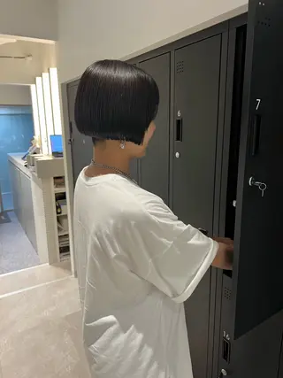 ショート カラー ヘアアレンジ 暗髪カラー🫐パーマ おくだりんかのヘアスタイル