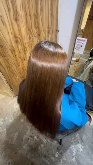 ロング col asabu所属・吉田 和/縮毛矯正/ ダブルカラーのヘアスタイル