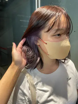カラー 表参道ミディアム レイヤー山岸季生のヘアスタイル