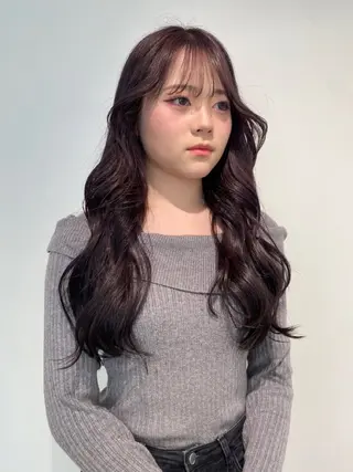 ロング カラー 似合わせカットカラー りおなのヘアスタイル
