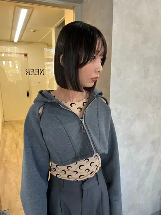 ショート カラー パーマ ヘアアレンジ メンズ キッズ mana 暖色カラーカットのヘアスタイル