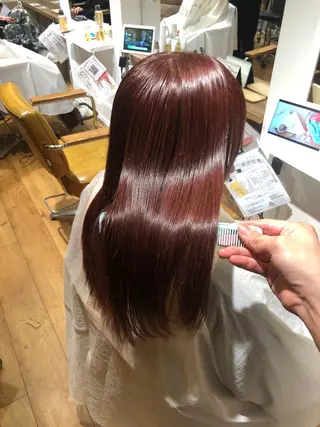 ロング カラー 【ブリーチ無しW】 【暗髪&暖色系】圭真のヘアスタイル
