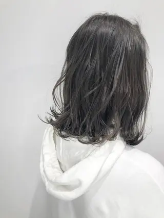ミディアム 🌙HIZUKI🌙 ハイトーン 艶髪のヘアスタイル