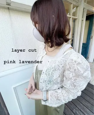 ミディアム カラー 🙃 透明感カラー/ボブのヘアスタイル
