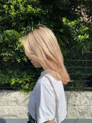 ミディアム カラー レイヤーウルフ エクステ磯部のヘアスタイル