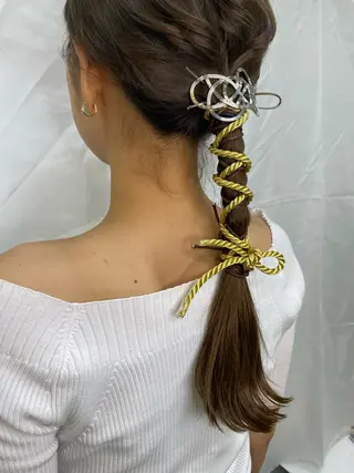 セミロング カラー ヘアアレンジ マツエク・マツパ 透明感カラー🫧ヘア セット🫧松本菜月の眉毛・アイブロウイメージ