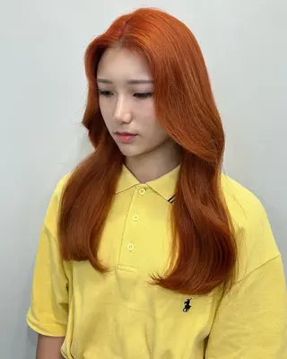 ロング カラー 心斎橋l大人韓国ヘア レイヤー×艶カラーのヘアスタイル