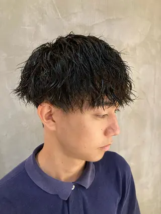 ショート パーマ メンズ 波巻きスパイラルパー マ/シャドウパーマ駿のヘアスタイル