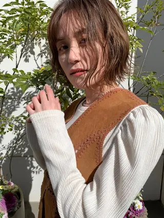 ミディアム カラー パーマ ヘアアレンジ CEINE【セーヌ】 三軒茶屋のヘアスタイル
