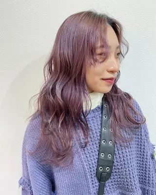 セミロング カラー カラーモデル募集 吉原佳穂💗のヘアスタイル
