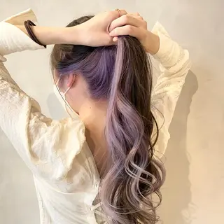 ロング カラー 髪質改善⌇透明感 カラー⌇川上葵のヘアスタイル