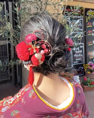 ロング ヘアアレンジ Aya　ブリーチなし 🌱　ダブルカラーのヘアスタイル