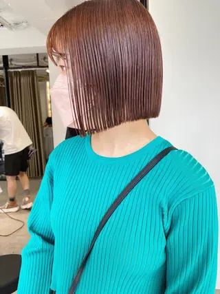 ショート カラー センターパート/ 暖色カラーayuのヘアスタイル