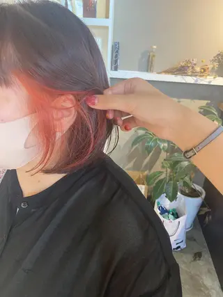 ミディアム カラー ヘアアレンジ メンズ キッズ マツエク・マツパ 透明感カラー🤎 ゆりのヘアスタイル