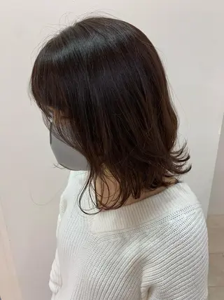 ミディアム カラー 顔まわりカット✄ ベージュカラー🧸のヘアスタイル
