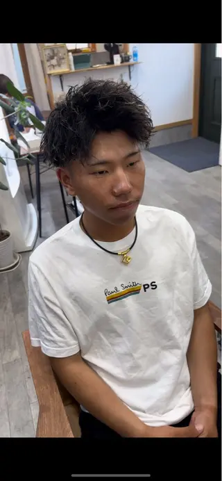 パーマ メンズ ＆tigre 佐藤秀太のヘアスタイル