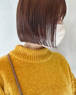 ミディアム カラー センターパート/ 暖色カラーayuのヘアスタイル