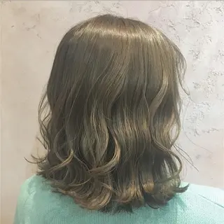 ミディアム 韓国風ヘア✻透明感 カラー✻yukaのヘアスタイル