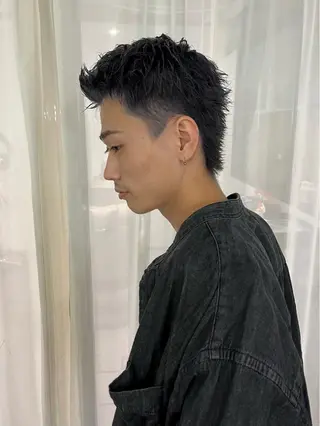 ショート カラー パーマ メンズ アイブロウ 京都駅メンズカット/ パーマ/Keigoのヘアスタイル