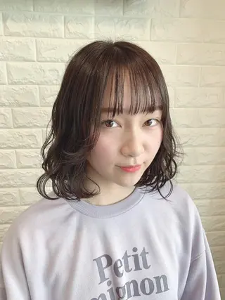 ミディアム カラー ヘアアレンジ 🌿‬ ܸAir 透明感🌱西村知佳のヘアスタイル