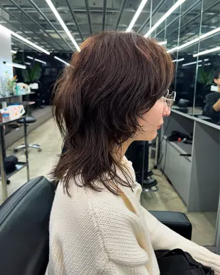 ミディアム パーマ ハッシュカット カシマハヤトのヘアスタイル