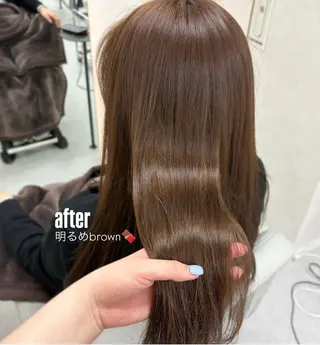 ロング カラー アイナ🤍レイヤー カット/透明感ヘアのヘアスタイル