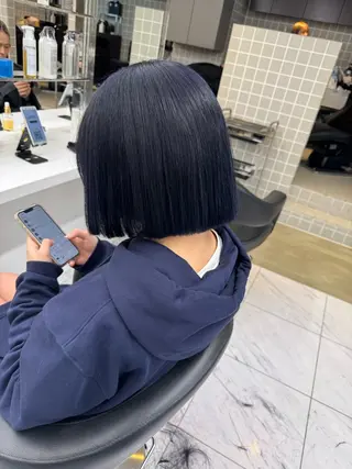 セミロング カラー パーマ ヘアアレンジ メンズ キッズ 韓国系🇰🇷🩶 艶暗髪/MEIのヘアスタイル