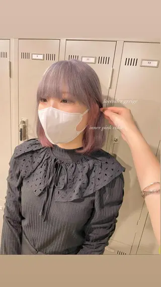 ショート カラー パーマ ヘアアレンジ メンズ キッズ ネイル マツエク・マツパ アイブロウ 透明感カラー・レイヤ ー🎀amika🎀のヘアスタイル