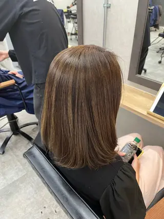 ミディアム カラー パーマ 大人女子&髪改善専門 Nobuフリーランスのヘアスタイル